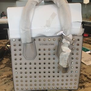 Michael Kors Mercer Silver Stud & Grommet Handbag